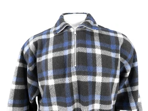 Munsingwear Lifestyle Herren Large blau 1/4 Reißverschluss kariert Fleece - Bild 1 von 8