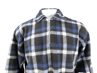 Vellón a cuadros Munsingwear Lifestyle para hombre grande azul 1/4 cremallera Foto 1 de 4
