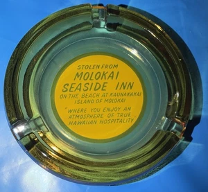 SELTENER VINTAGE BERNSTEIN ACL GLAS ASCHENBECHER - MOLOKAI HAWAII SEASIDE INN - - Bild 1 von 2