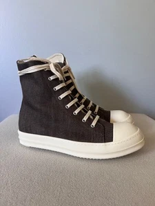Rick Owens DRKSHDW Ramones Hi - Talla 43 - Polvo Oscuro - NUEVO - Hecho en Italia - Imagen 1 de 9