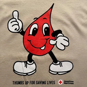 official AMERICAN RED CROSS beige t-shirt-- THUMBS UP FOR SAVING LIVES--NEW--(L) - Bild 1 von 3