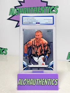 JUSTIN GAETHJE SIGNED 2018 UFC TOPPS CHROME ROOKIE CARD PSA THE HIGHLIGHT AUTO - Picture 1 of 2