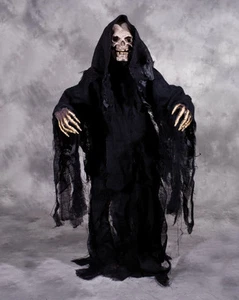 Grim Reaper Undead Skeleton Adult Halloween Costume Mask Gloves Robe up to XXL - Picture 1 of 3