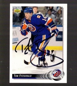 Autógrafo de cubierta superior Tom Fitzgerald 1992-93--New York Islanders - Imagen 1 de 1