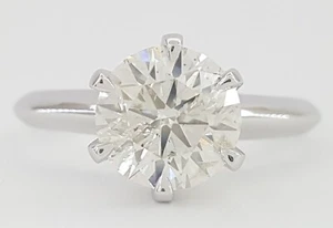 Natural Round Brilliant Diamond Platinum Solitaire Engagement Ring 2.02 ct $17K - Picture 1 of 7