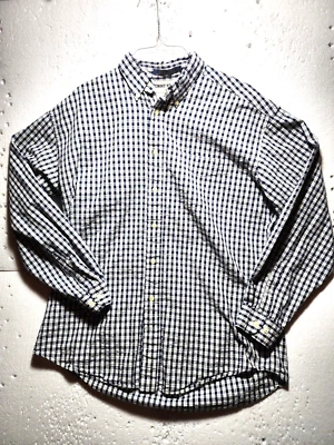 Camisa Tommy Hilfiger Para Hombre Grande Blanca Azul A Cuadros Abotonada Manga Larga Algodón Foto 1 de 4