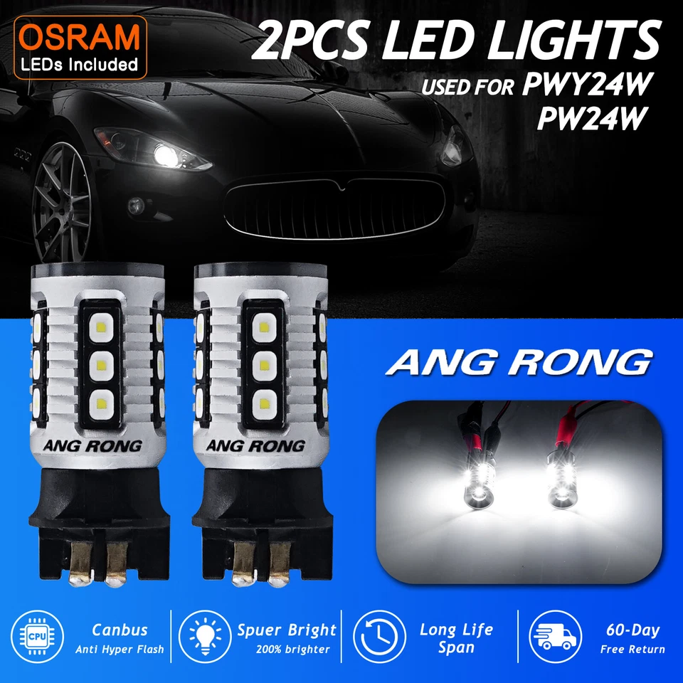 Ang Rong 2x Pw24w Bulb Samsung 45w LED Daytime Running Light DRL