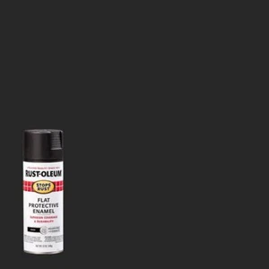 Rustoleum Flat Black Spray Paint 12 Oz. Protective Enamel NO SHIP TO IL - Picture 1 of 11