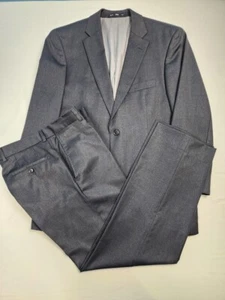 Hugo Boss 40R 34x30 Gray Charcoal Pasolini/Movie US Super 100 Mens Wool Suit - Picture 1 of 21