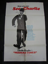 MODERN TIMES  CHARLIE CHAPLIN  ORIGINAL 1972  US ONE SHEET  NEAR MINT