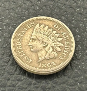 1862 Indian Head Penny US One Cent Great Detail Make Offer! - Picture 1 of 6