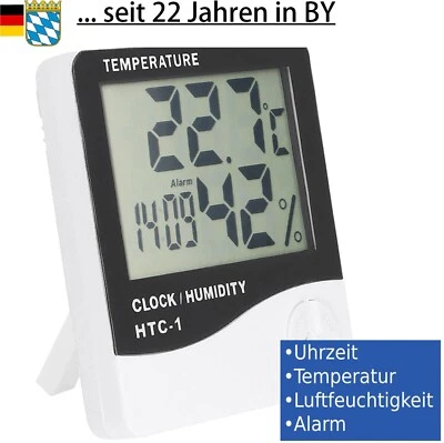 mini Wetterstation Thermometer Hygrometer Zeit Luftfeuchtigkeit Temperaturmesser - Bild 1 von 4