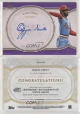 2018 Topps Definitive Collection Legendary Purple /5 Ozzie Smith Auto HOF