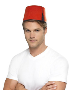 Fex Red Adults Turkish Egyptian Hat Tommy Cooper Costume Fancy Dress Up