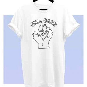 Girl Gang Proud Women Empowerment White Graphic Crew Neck Plus Size Tee 2XL - Picture 1 of 6