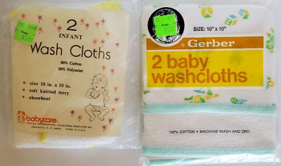 NEW In Package Vintage Gerber & Riegel Baby Washcloths Made In USA • 29.58$