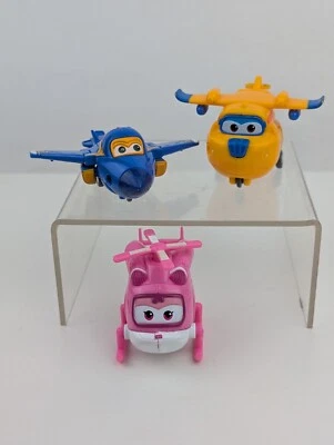Lote de 3 Mini Juguetes Transformadores Super Wings Avión 2" Donnie Dizzy Jerome Foto 1 de 4