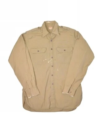 Camisa Sanforizada De Colección Para Hombres 15.5 Caqui Popelina Cameron Camolot Militar EE. UU. Foto 1 de 4