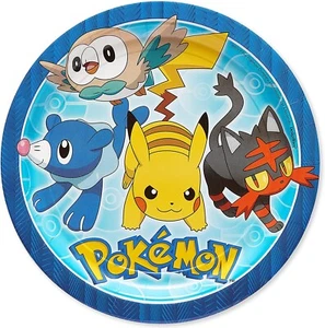 American Greetings Pokemon Party Supplies Paper Disposable Dinner Plates 8-Count - Picture 1 of 5