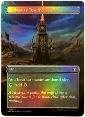 MTG Reliquary Tower *BORDERLESS FOIL* Commander Masters 0663 NM - Image 1 of 4