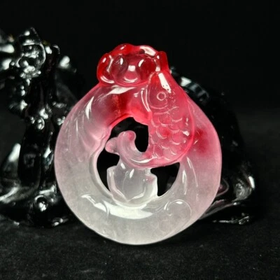 Real  Natural  high Ice Hollow out Jade Jadeite amulet Pendant&Necklaces - Image 1 of 4