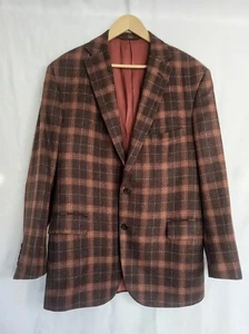 Holland & Sherry Savile Row Bespoke Plaid Mens Blazer Jacket Sport Coat 42R - Picture 1 of 9