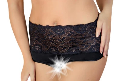 Offenes Panty schwarz in Übergröße Spitze Ouvert Höschen für Mollige 38 bis 56 - Bild 1 von 2