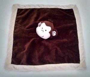 Tiddliwinks Baby Lovey Chocolate Brown Tan Plush Monkey Security Blanket  - Picture 1 of 4