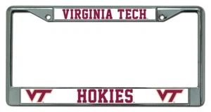 Virginia Tech Hokies License Plate Frame Chrome - Picture 1 of 1