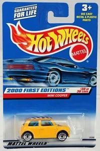 Hot Wheels Mini Cooper 2000 First Editions Series - 24386 New NRFP Yellow 1:64 - Picture 1 of 4