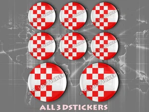 8 x Adesivi Resinati 3D TONDO Bandiera Hamm- Tutte le Bandiere - Imagen 1 de 1