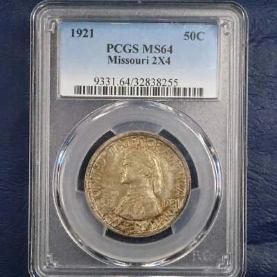 1921 2x4 Missouri Centennial Half Dollar 50c Commemorative - PCGS MS 64 - Image 1 of 4