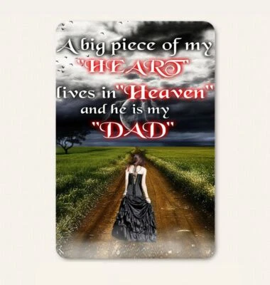 Día del Padre Un gran pedazo de mi corazón vive en el cielo y él es mi papá signo 8x12 Foto 1 de 4