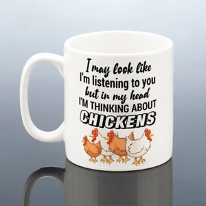 Taza de pollos regalo de cumpleaños dueño de pollo gallinas taza mamá papá divertido granjero Navidad - Imagen 1 de 1