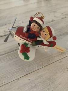 Campbell Kids Soup Christmas Ornament Kids In Airplane 1998 Happy Holidays - Picture 1 of 3