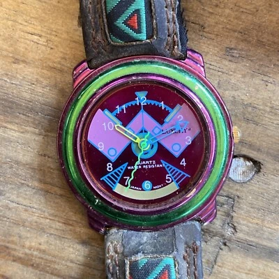 Reloj de cuarzo colorido con esfera de diseño artístico bohemio Miyota 2035 Foto 1 de 4