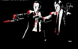 Pulp Fiction as Walking Dead Dixon Brothers Sátira Teefury Damas Camisa NUEVA - Imagen 1 de 1