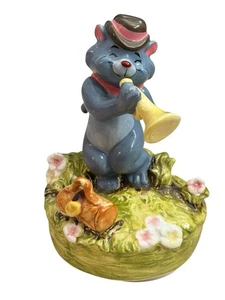VTG Disney Schmid Aristocats Scat Cat Music Box Walt Disney Productions Figurine - Picture 1 of 9