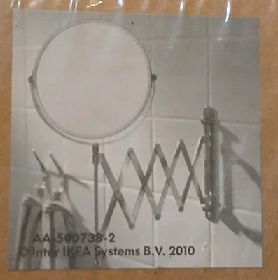 NIB • IKEA FRÄCK EXTENDABLE ROUND SWIVEL WALL MIRROR • NO. 20325  - Image 1 of 3