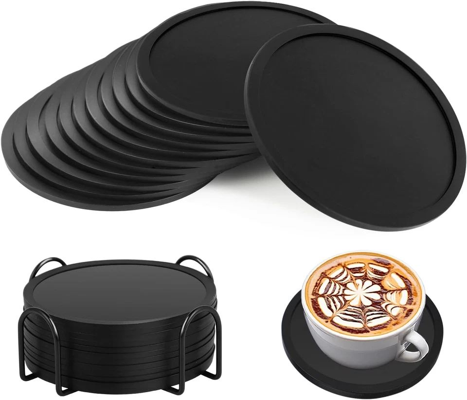 Sottobicchieri Silicone 12 Pezzi - Sottobicchieri Antiscivolo E Isolati - Sottob - Immagine 1 di 4