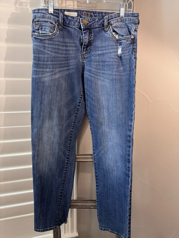 Женские джинсы Kut From The Kloth размер 10 Catherine Boyfriend искусственно состаренные - Изображение 1 из 4