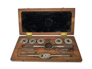 Antique Wells Brothers Little Giant Tap Die  A-1 Set 13 pc Patent 1885 - Picture 1 of 10