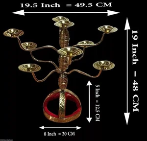 Candle Holder Candelabra Shemadan 9 Candles Handmade Egyptian Belly Dance Brass - Picture 1 of 2