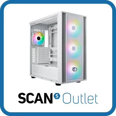 Cooler Master MasterBox 600 Mid Tower TG Chassis, White, 4x ARGB Fan, Rear-Conne - Image 1 of 4