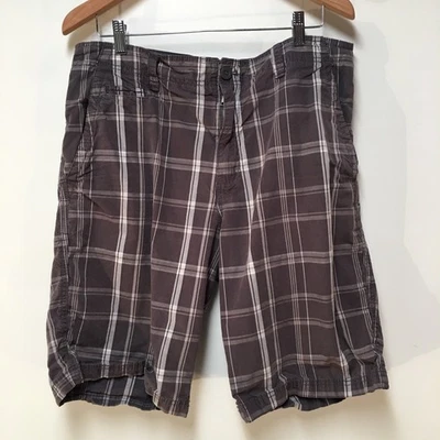 Pantalones Cortos Desteñidos Glory Hombres 36 Gris A Cuadros Largo Chino 100% Algodón Preppy Verano Informal Foto 1 de 4