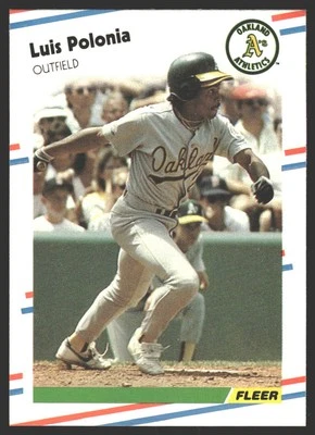 Luis Polonia #292 1988 Fleer Oakland AthleticsRC Rookie - Image 1 of 2