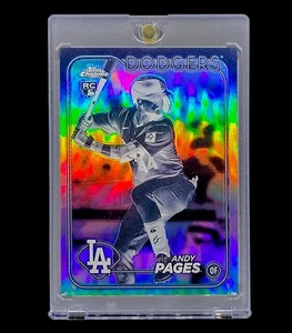 ANDY PAGES RARE BLACK & WHITE ROOKIE REFRACTOR HOLO SP Topps Chrome RC DODGERS  - Picture 1 of 5