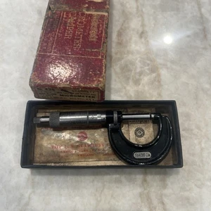 Vintage L.S. Micrometro Starrett n. 436-un pollice 0-1 pollice made in USA - Foto 1 di 10
