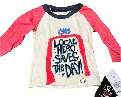 Camiseta Wes And Willy Infantil Niño Talla 3 Mo Héroe Local Ragland Foto 1 de 4