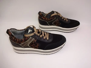 Damen NeroGiardini Schwarz Wildleder Kunstfell Tennisschuhe Sneaker 39 9 I013290D - Bild 1 von 10